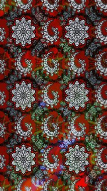 Raster illüstrasyonu. Güzel kumaş deseni. Bahar çiçekli güzel bir çiçek deseni..