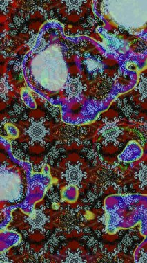 Gri ve kahverengi renklerde. Raster illüstrasyonu. 3D çiçekler, çizim.