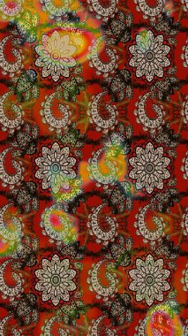 Çiçek deseni. Renkli Bahar Teması eskiz kalıbı. Düz Çiçek Elementleri Tasarımı. Raster çizimi. Güzel kumaş deseni..