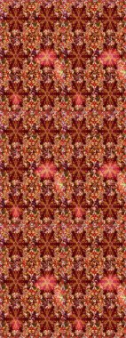 Kırmızı ve kahverengi renklerde. Raster deseni. Soyut çiçek çizim kalıbı arka planı. Raster illüstrasyonu. Küçük çiçekte sevimli çiçek deseni var..