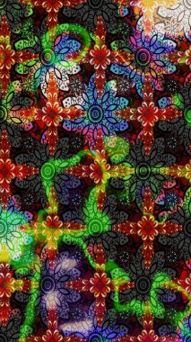 Çiçekli karalama şeklinde Raster çiçek deseni. Yumuşak, bahar çiçekleri siyah ve gri renklerde. Raster illüstrasyonu.