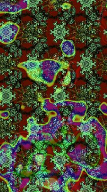 Raster illüstrasyonu. Eski usul. Tomurcukları çiçek olan sevimli bir çiçek deseni. Eskiz geçmişi. Raster. Kumaş, tekstil ve duvar kağıdı baskısı için..