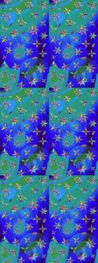 Eskiz geçmişi. Raster illüstrasyonu. Kumaş, tekstil, duvar kağıdı baskısı için. Tomurcukları papatya çiçekleri olan sevimli bir çiçek deseni. Eski usul. Miles Fleur, dandik süs.