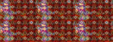 Raster illüstrasyonundaki çiçek desenli çizim. Kahverengi ve kırmızı renkte çiçekler.