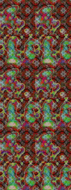 Çiçek süslemeli çizim deseni. Raster illüstrasyonu. Kahverengi ve gri renkte çiçekler.