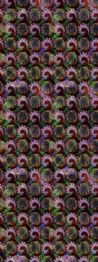 Suluboya, elle çizilmiş. Eskiz arkaplan modeli. Siyah ve kahverengi çiçekler. Raster stoku.