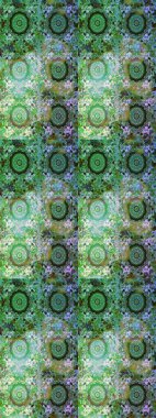 Yeşil ve mavi renkte çiçekler. Raster illüstrasyonunda çiçek deseni çizimi.