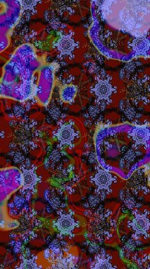 Kahverengi ve menekşe renginde çiçekler olan bir çiçek deseni çiz. Çiçekler suluboya tarzında kahverengi ve mor renkte.