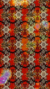 Suluboya çizimi. El çizimi. Çiçekli eskiz deseni. Kahverengi ve kırmızı renkte çiçekler.