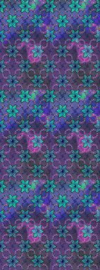 Kıvırcık, parlak örgü. Çiçek çelengi. Güzel, parlak, pürüzsüz kumaş, tuval. Eski moda arka plan. Raster illüstrasyonu. Desen, çizim, çiçek sınırı..