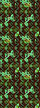 Yeşil ve kahverengi renkli çiçekler. Raster illüstrasyonunda çiçek deseni çizimi.