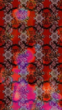 Güzel kumaş deseni. Düz Çiçek Elementleri Tasarımı. Renkli Yaz Temalı eskiz kalıbı. Raster illüstrasyonunda çiçek deseni çizimi.