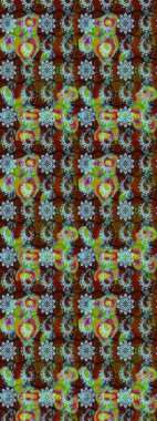 Çiçekli çiçek deseni, suluboya. Süslü kumaş deseni. Raster deseni.