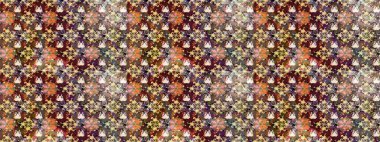 Kahverengi ve bej renkli kıvırcık çiçekler kahverengi ve bej renklerde. Klasik çiçek tasarımı elementleri. Raster illüstrasyonu.