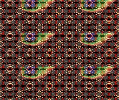 Siyah ve kırmızı renklerde. Soyut çiçek çizim kalıbı arka planı. Küçük çiçekteki sevimli çiçek deseni. Raster deseni. Raster illüstrasyonu.