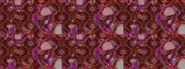 Moda baskıları için zarif bir şablon. Halk tarzı. Parlak renkli çiçekleri ve kahverengi ve kırmızı renkte yaprakları olan harika bir çiçek deseni. Modern çiçek arkaplanı.