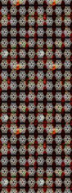 Çizim çiçek deseni duvar kâğıdı olarak kullanılabilir. Siyah ve kahverengi renkte çiçekler. Raster illüstrasyonu.