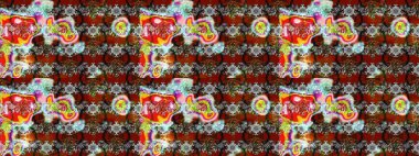 Gri ve kahverengi renkli çiçekler. Küçük çiçekteki sevimli çiçek deseni. Raster illüstrasyonu.