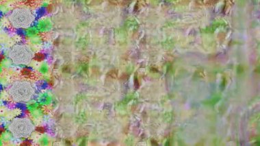 Renkli unsurlarla hareketli arka plan görüntüleri. Çiçekler. Eski model. Bayrak tarzı. Video kaydı. Şablon. Döngü. Kusursuz.. 