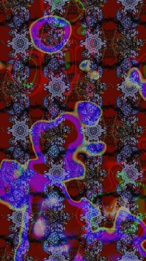 Sevimli çiçek raster deseni. Düz Çiçek Elementleri Tasarımı. Renkli Bahar Teması eskiz kalıbı. Kırmızı ve kahverengi renkte çiçekler.