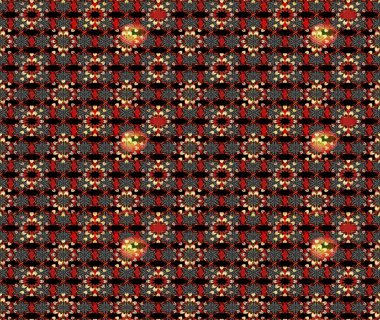 Eskiz arkaplan modeli. Siyah ve kırmızı renklerde yaprakları olan yabani çiçekler. Raster illüstrasyonu. Suluboya, elle çizilmiş.