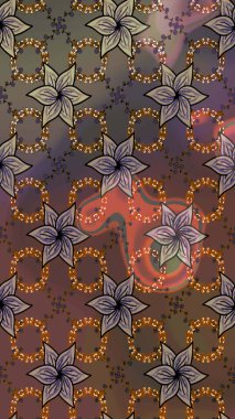 Kahverengi ve gri renkte manzaralı çiçek deseni. Üst manzara, yumuşak stil. Sevgililer günü ve tebrik kartı konsepti için şık bir davetiye. Çiçek kompozisyonu, el boyası, hassas şablon..