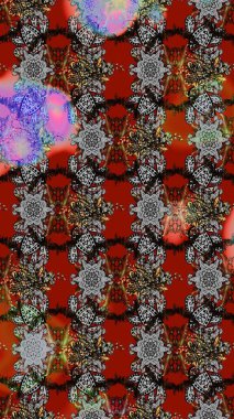 Arkaplan dokusu, duvar kağıdı, gri ve kahverengi renkli çiçek teması. Soyut etnik raster çizim kalıbı. Kabile sanatı boho baskısı, klasik çiçek arkaplanı.