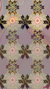 Çiçek desenli raster, gri ve bej renkli grafik desenli soyut raster arkaplan. Modern stil dokusu.