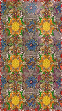 Modaya uygun kumaş deseni. Raster illüstrasyonu. Tony 'nin kumaş kalıbını çiz. Küçük çiçekte sevimli çiçek deseni var..