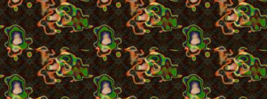 Raster illüstrasyonu. Yumuşak, bahar çiçekleri kahverengi ve gri renklerde. Yaprak ve çiçeklerin suluboya resimleri, kahverengi ve gri renkler üzerine çizimler..