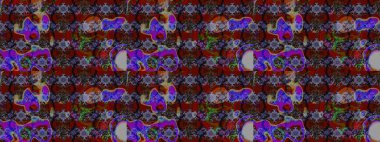 Çiçek izi. Çiçekler suluboya tarzında kahverengi ve kırmızı renklerde. Suluboya çizim deseni.