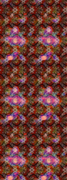 Çiçekli karalama şeklinde Raster çiçek deseni. Kahverengi ve kırmızı renkte çiçekler. Nazik, narin çiçek arkaplanı.