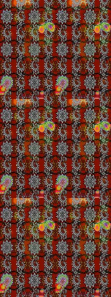 Gri ve kırmızı renklere karalamalar çizilmiş çiçek deseni. Raster illüstrasyonu.