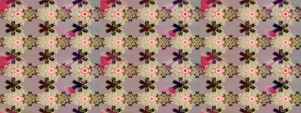Raster illüstrasyonu. Çiçek desenli çizim. Bej ve gri renkli Asya tekstili.