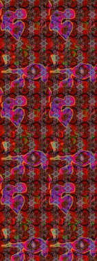 Renkli Bahar Teması eskiz kalıbı. Düz Çiçek Elementleri Tasarımı. Kahverengi ve kırmızı renkte zarif çiçekli suluboya. Raster illüstrasyonu.