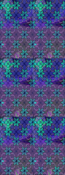 Vadinin çiçekleri mor ve mavi renklerde. Soyut etnik raster kusursuz desen. Çiçekler..