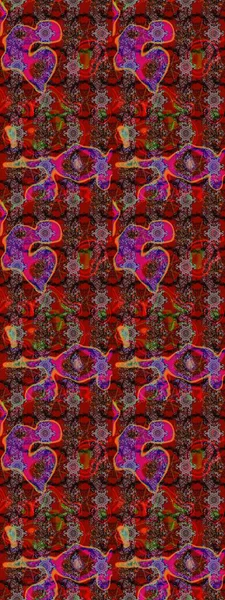 Renkli Bahar Teması eskiz kalıbı. Düz Çiçek Elementleri Tasarımı. Kahverengi ve kırmızı renkte zarif çiçekli suluboya. Raster illüstrasyonu.