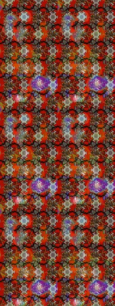 Kahverengi ve kırmızı renklerde. 3D çiçekler, eskiz. Raster illüstrasyonu.