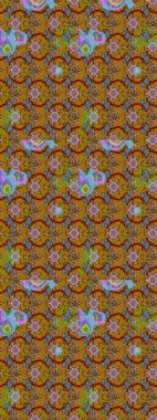 Raster Illustrasyon 'daki Çiçek Deseni' nin son moda çizimi. Kahverengi ve kırmızı renkte çiçekler. Renkli Yaz Temalı eskiz kalıbı. Düz Çiçek Elementleri Tasarımı.