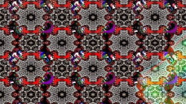 Çiçek desenli çizim. Güzel kumaş deseni. Raster illüstrasyonu. Düz Çiçek Elementleri Tasarımı. Asya tekstil tarzında. Renkli Bahar Teması çizim şablonu.