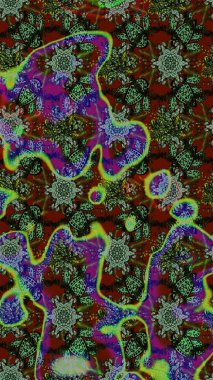 Raster illüstrasyonu. Küçük çaplı çiçeklerdeki basit şirin desenler. Tekstil veya kitap kapakları, imalat, duvar kağıtları, baskı, hediye paketi ve yapıştırma kitabı için çiçek eskiz geçmişi.