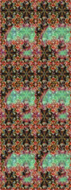 Kahverengi ve gri renkli çiçekler. Renkli Bahar Teması eskiz kalıbı. Düz Çiçek Elementleri Tasarımı. Raster illüstrasyonunda çiçek deseni çizimi.