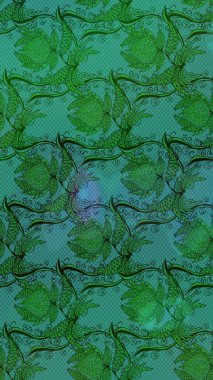 Tekstil, kumaş, kapaklar, duvar kağıtları, baskı, naylon, koleksiyon defteri, örgü, dekupaj için güzel bir eskiz. Küçük yeşil ve mavi çiçeklerle oldukça kaliteli besin torbası deseni.