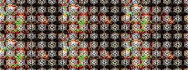 Millefleur 'lar. Küçük siyah ve gri renkte güzel bir besin torbası deseni, çiçekler. Tekstil, kumaş, kapaklar, duvar kağıtları, baskı, paket, koleksiyon defteri, örgü, dekupaj için çiçek arkaplanı..