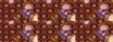 Düz Çiçek Elementleri Tasarımı. Çiçekli çizim şekli. Kahverengi ve kırmızı renkte çiçekler. Renkli Bahar Teması çizim şablonu.