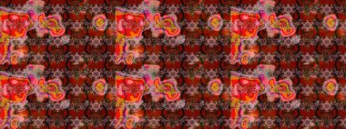 Vadinin çiçekleri kahverengi ve kırmızı renklerde. Raster çiçek desenleri çiziyor..