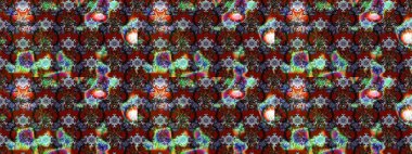 Renkli Bahar Teması eskiz kalıbı. Düz Çiçek Elementleri Tasarımı. Raster illüstrasyonundaki çiçek desenli çizim. Süslü kumaş deseni.