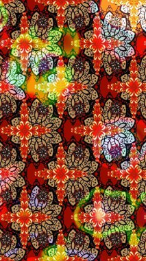 Tekstil için figür. Yapraklı çizim şekli. Poster ya da kapak için arka plan. Davetiye ve kartpostal tasarımı için dekoratif çiçek unsurları. Sevimli zarif çiçekler Raster illüstrasyonu.