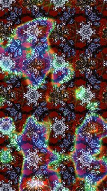 Raster illüstrasyonu. Tropik çiçek desenleri. Kahverengi ve gri renkte çiçekler.