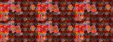 Vadinin çiçekleri kahverengi ve kırmızı renklerde. Raster çiçek desenleri çiziyor..